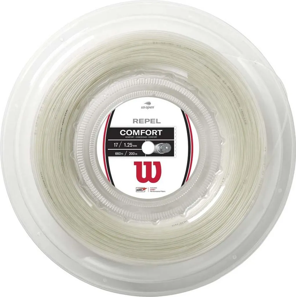 Cordage de Tennis Wilson Repel 17 Argent 1.25mm en Rouleau de 200 Mètres