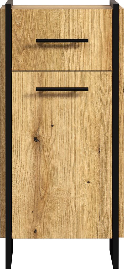 trendteam Bad Satndtype Safiya, Evoke Oak Melamin/Schwarz, B/H/T ca. 37/79/31 cm