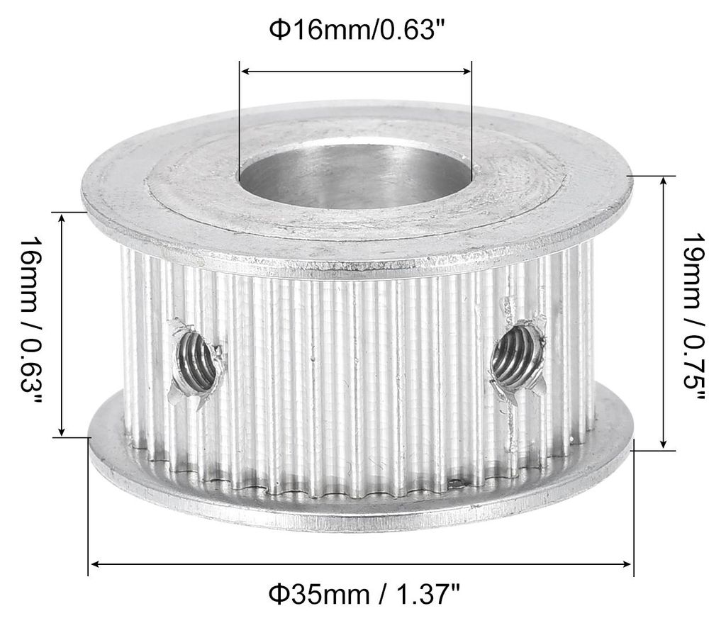 3M35 Z?hne Zahnriemenscheibe Zahnriemenantrieb Zahnrad mit M5 Schraube 16mm Bohrung fš¹r Gš¹rtel 3D Drucker CNC