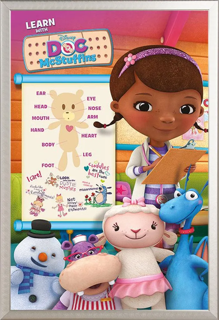 Poster Doc Mcstuffins Learn With et Cadre Shinsuke Maxi Argent 61x91,5cm
