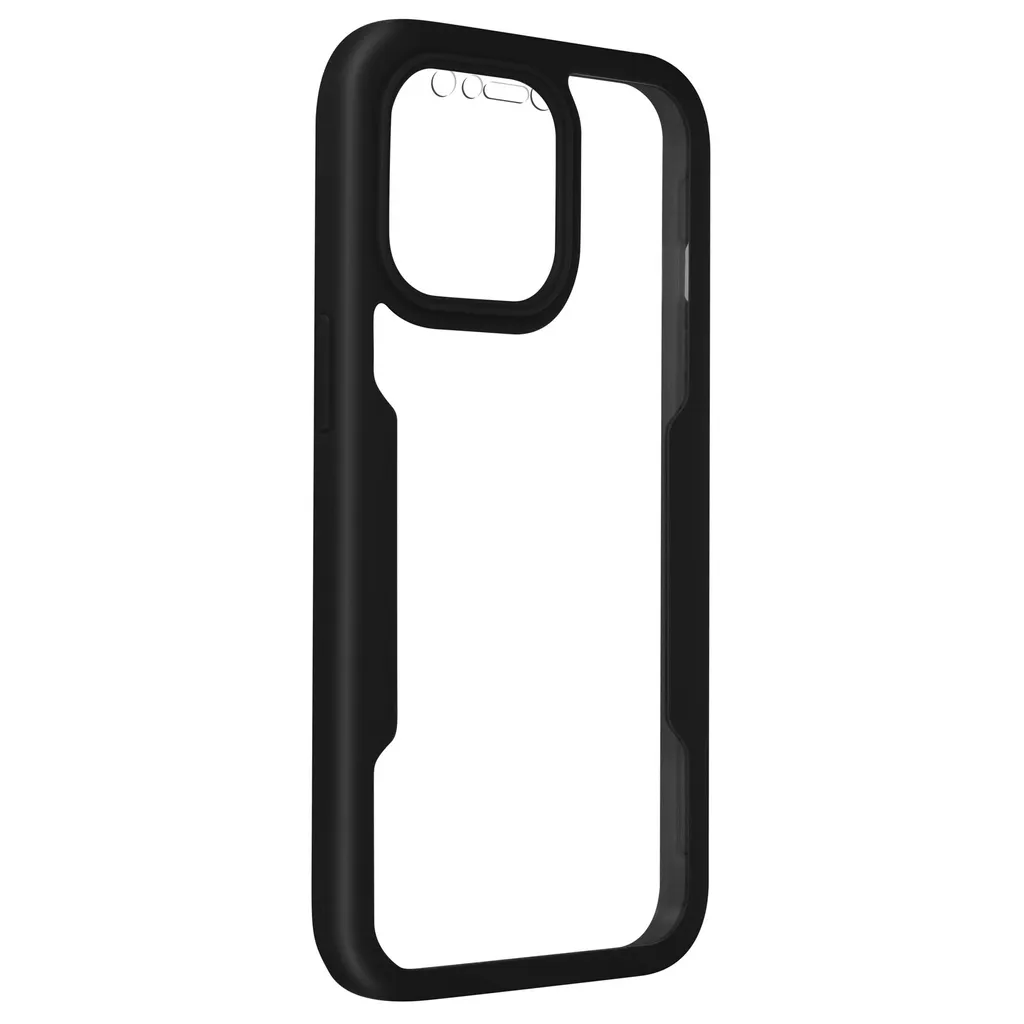 Avizar, custodia 360° per iPhone 13 Mini Resistente agli urti Guscio rigido con cornice in silicone, nero trasparente - 2