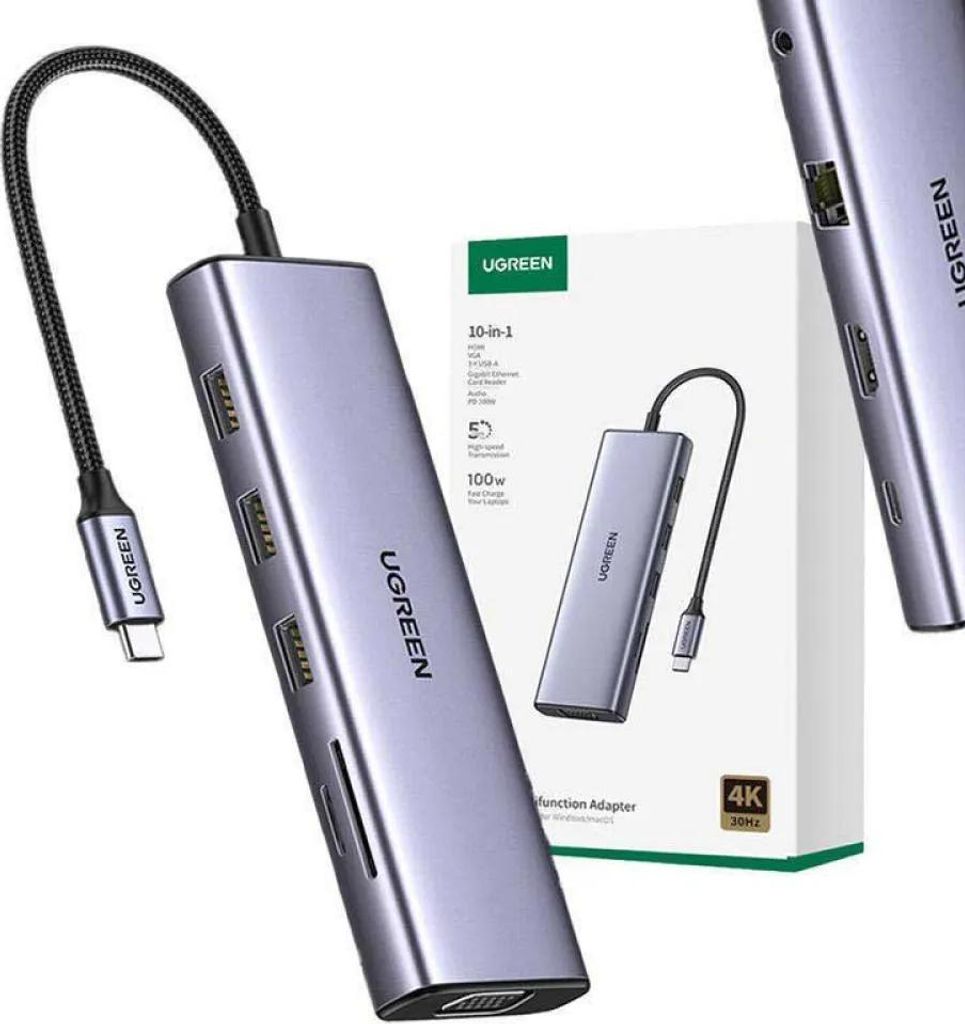 10W1 Ugreen Revodok Adattatore Cm498 Usb Hub a 3X Usb-A Immagine del prodotto 
