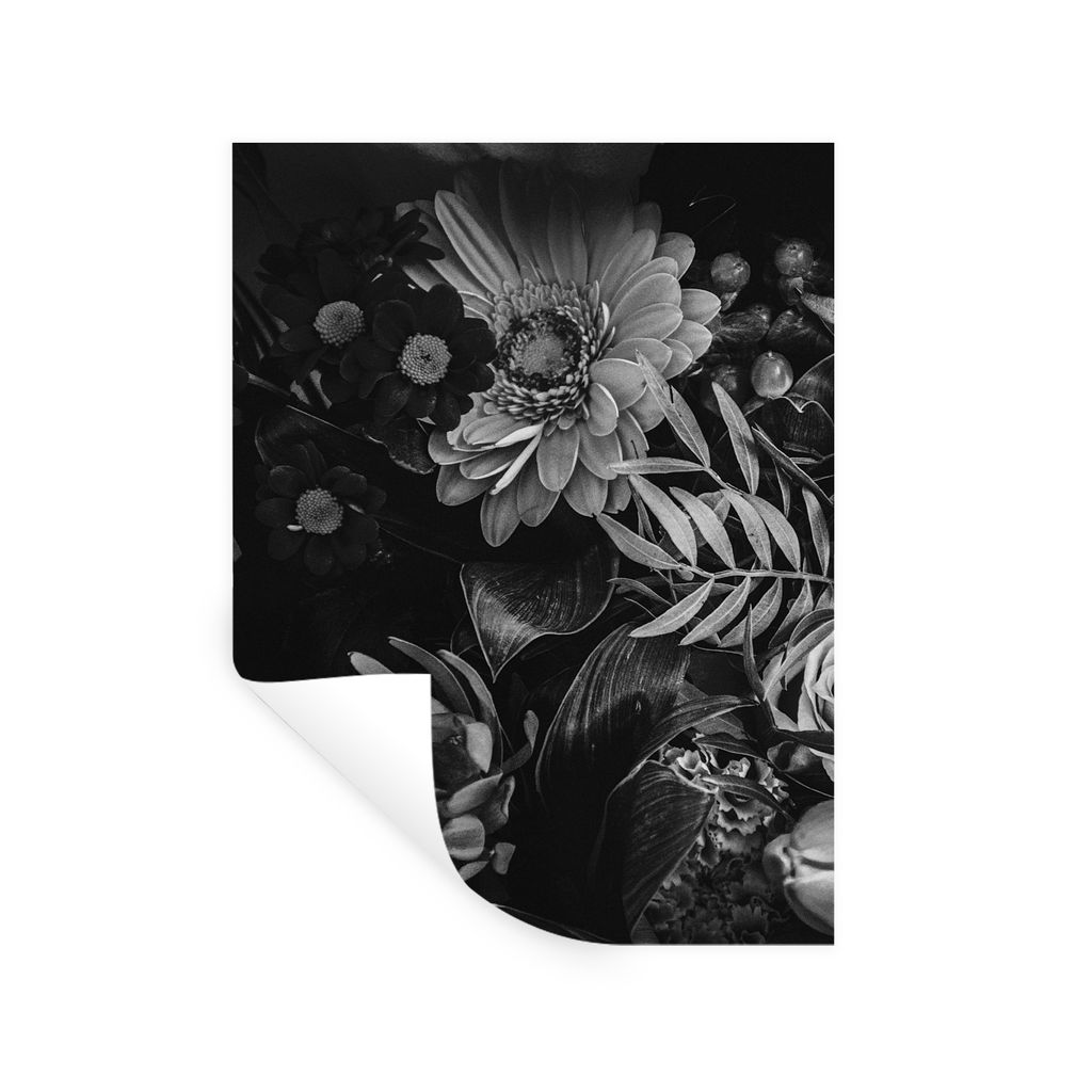 MuchoWow Wandtattoo Wandsticker Wandaufkleber Blumenstrauß - Stilleben - Blumen - Pflanzen - Rot 120x160 cm Selbstklebend und Repositionierbar -...
