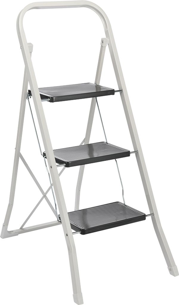 Klapptritt 3-stufig, zusammenklappbar, Stahl, 150 kg Tragkraft, 46,5 x 71 x 105 cm