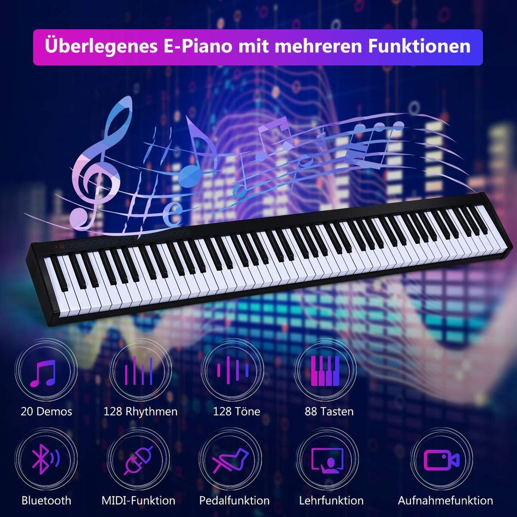 COSTWAY Digital Piano Keyboard 88 kláves, přenosný Obrázek produktu 3