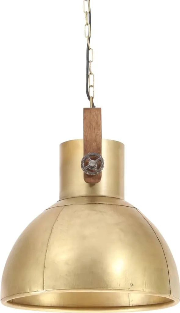 Lampada Sospensione 40 cm Ottone Industriale E27 - Metallo di Qualità - 5