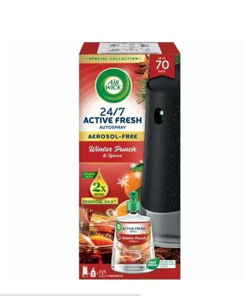 Air Wick Active Fresh Automatischer Lufterfrischer mit Fruit Winter Punch Nachfüllpack 228ml