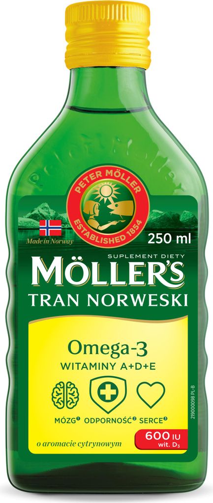 Mollers Tran Norweski Płyn cytrynowy, 250ml Obrázek produktu 