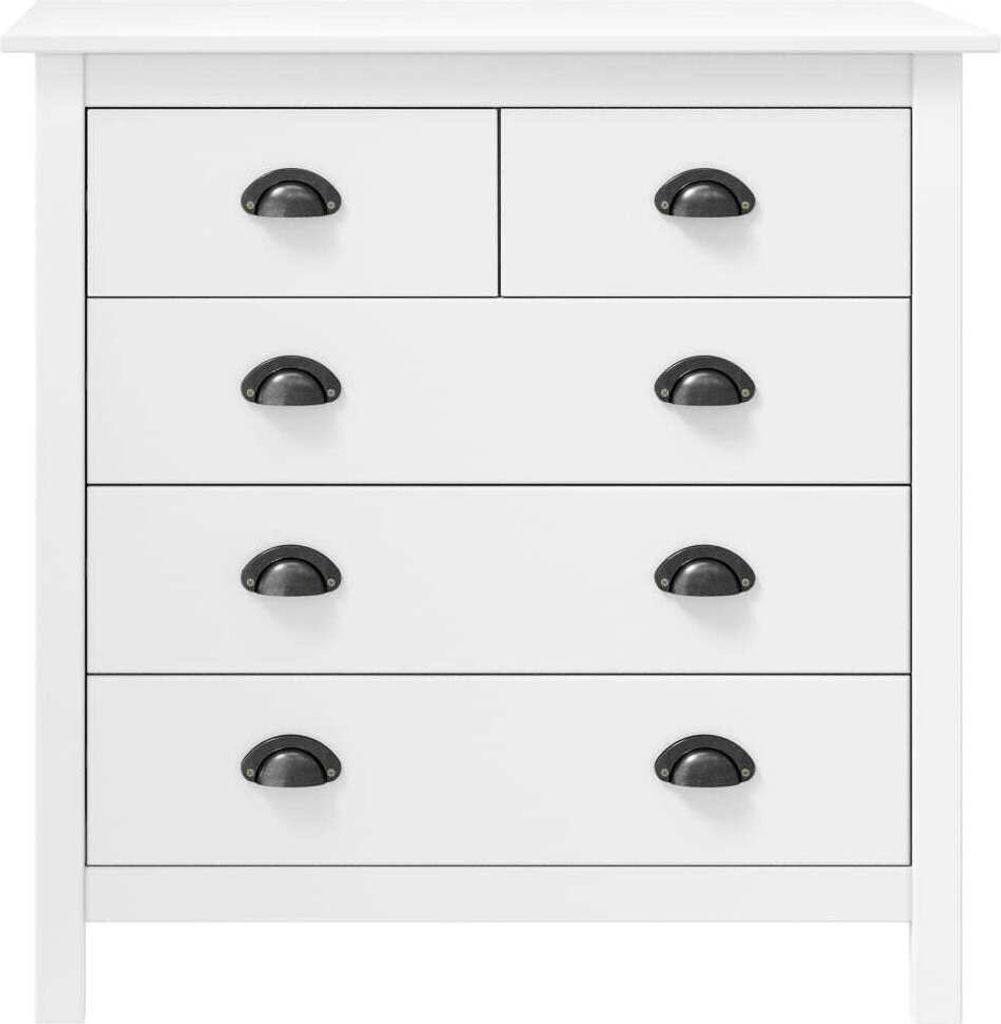 vidaXL Sideboard Hill Weiß 79x40x80 cm Massivholz Kiefer Produktbild 