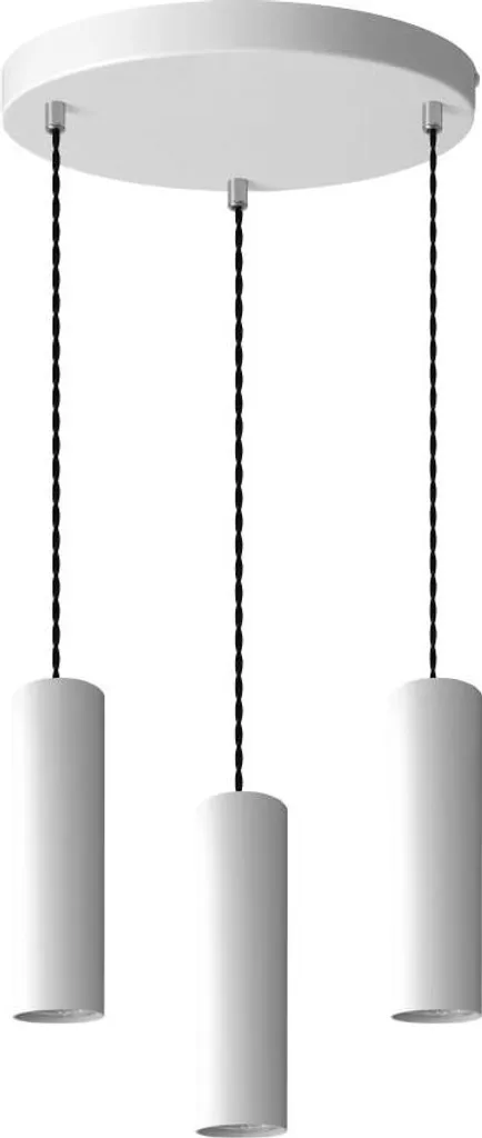 Suspension îlot central cuisine 3 tubes blancs modernes hauteur ajustable