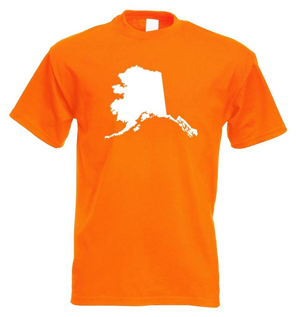 Kiwistar - T-Shirt - orange - USA - Alaska Juneau Herren Funshirt Bedruckt Design Sprüche Spruch Motive - mit Motiv Bedruckt - Funshirt Design - S...