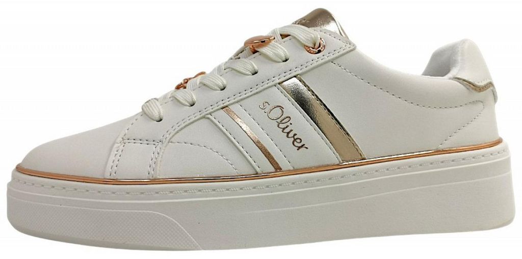 s.Oliver Damenschuhe Schnürschuhe Sportive Weiß Freizeit, Schuhgröße:36 EU