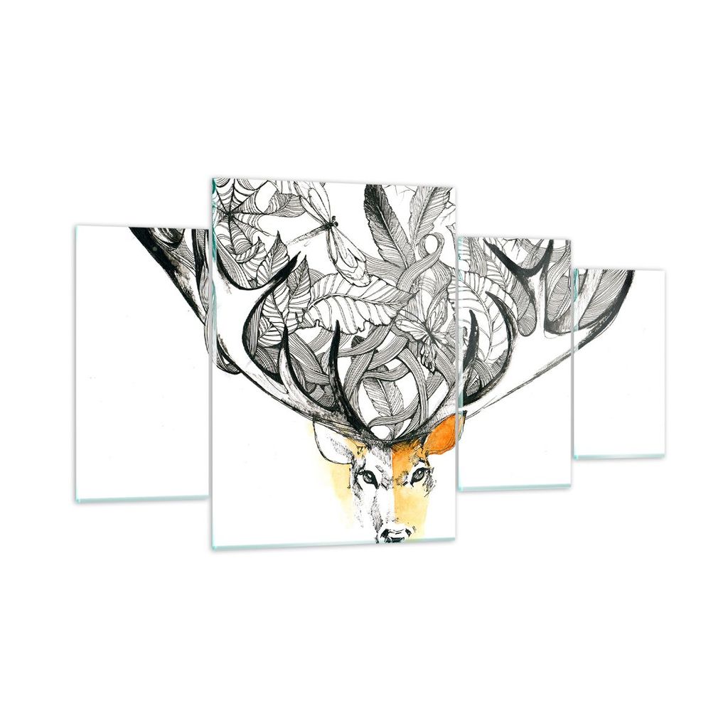 Bilder auf glas - Lieber Wilde Blumen Wald - 160x90cm - Glasbilder - Wandbilder - Kunstdruck - zum Aufhängen bereit - Wanddekoration aus Glas - Gl...