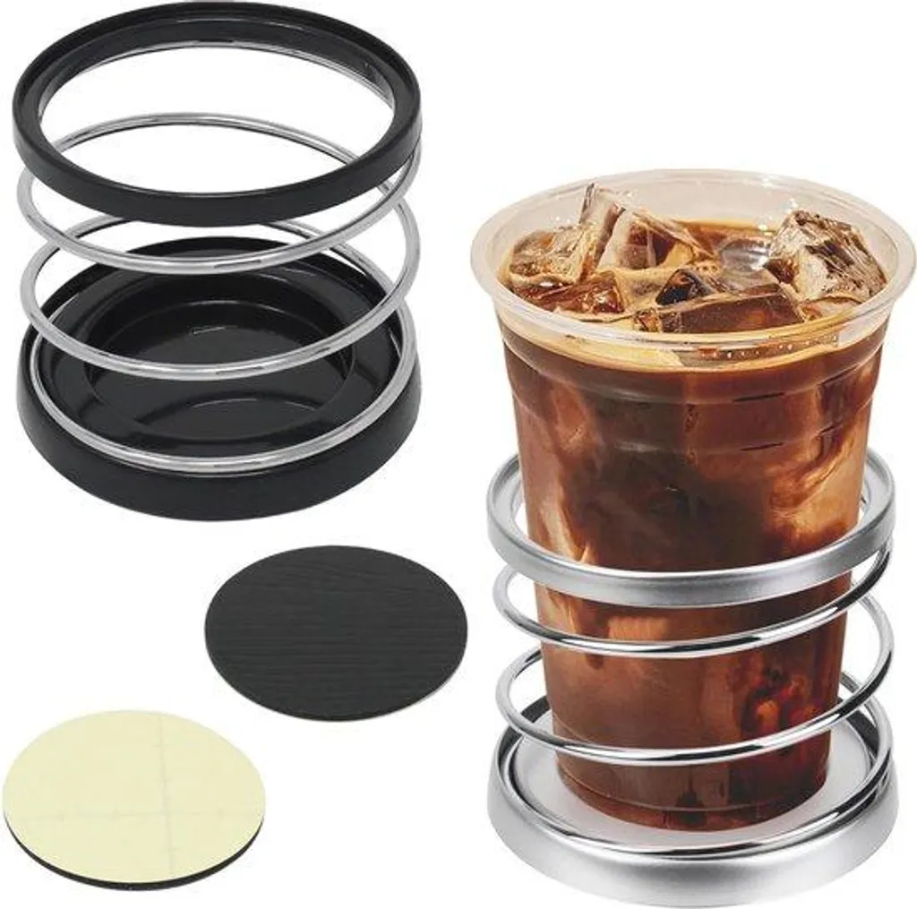 2 Supports de voiture en acier inoxydable pour bouteilles et gobelets