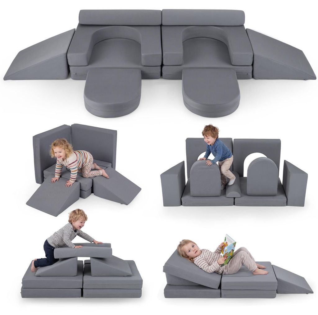 COSTWAY 10-częściowa modułowa sofa do zabawy z zdejmowaną i Zdjęcie produktu 