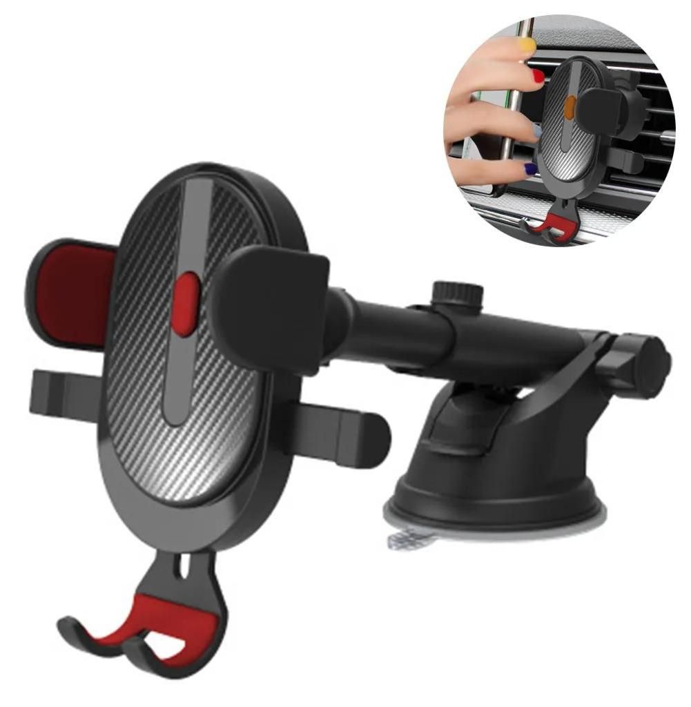 Drehbarer Saugnapf-Handyhalter für Autos, für Handys, Smartphones, Phablets, Navigationsgeräte usw., Rot