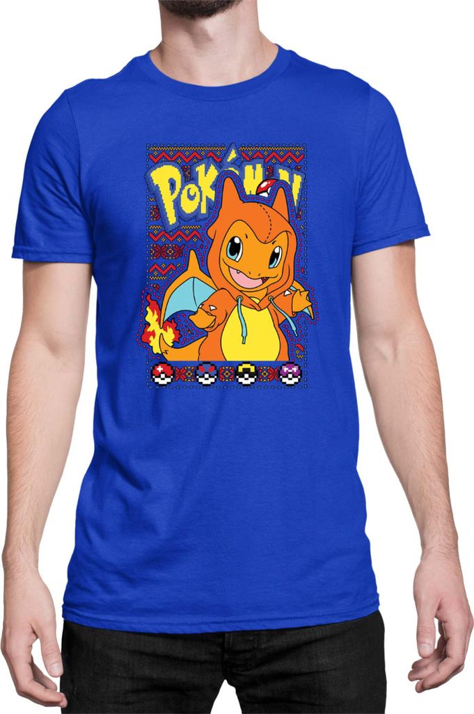 Herren T-Shirt Japan Manga Anime Comics Pokemon 021, Man L / Blau