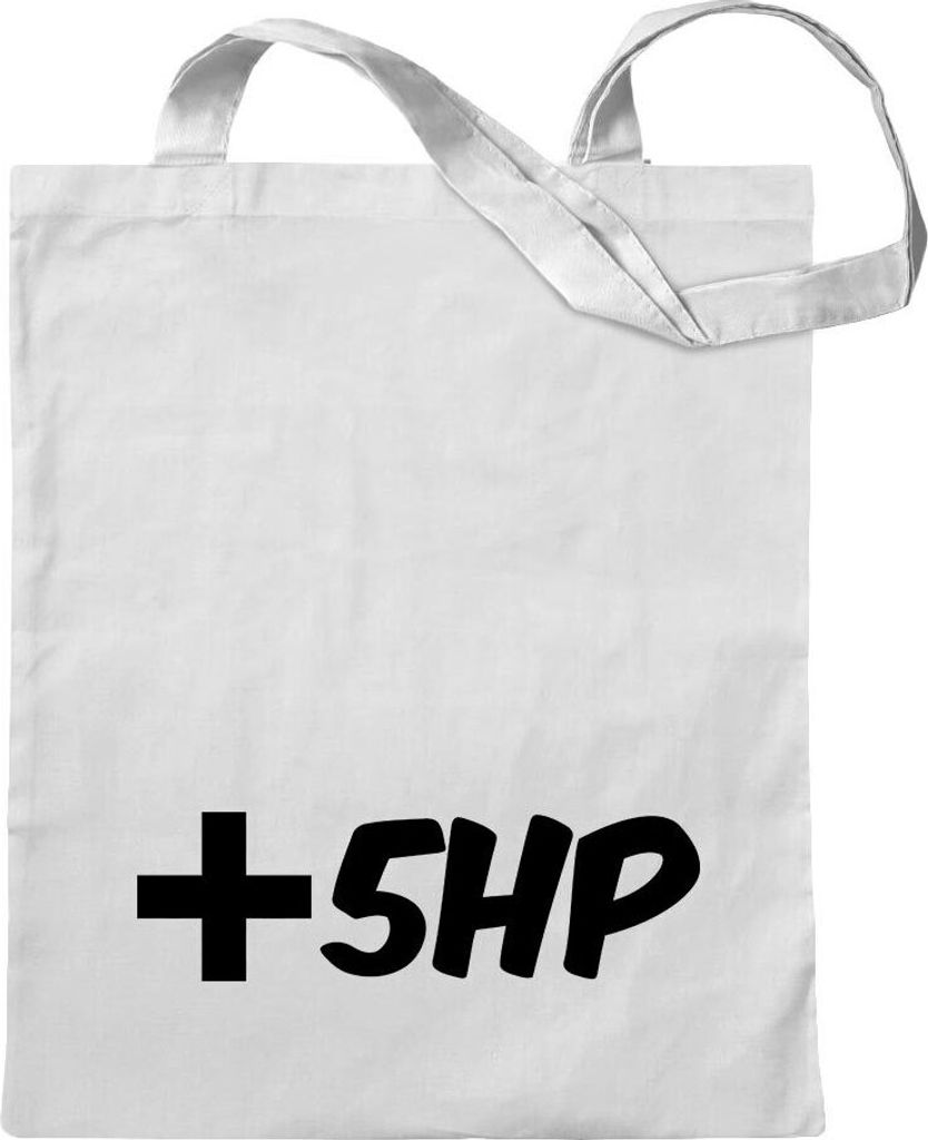 Kiwistar - Baumwolltasche - weiss - Plus 5 HP - Livepoints - Tragetasche Stoffbeutel Umhängetasche Langer Henkel