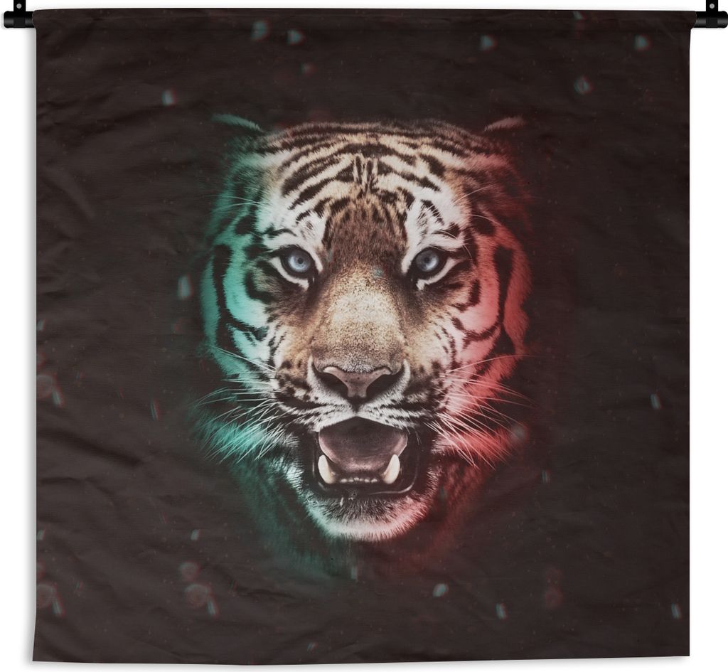 MuchoWow® Wandteppich Wandbehang Tiger - Farbe - Tiere Produktbild 