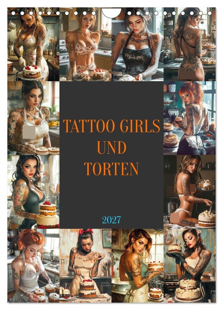 Tattoo Girls und Torten (Wandkalender 2027 DIN A4 hoch), CALVENDO Monatskalender