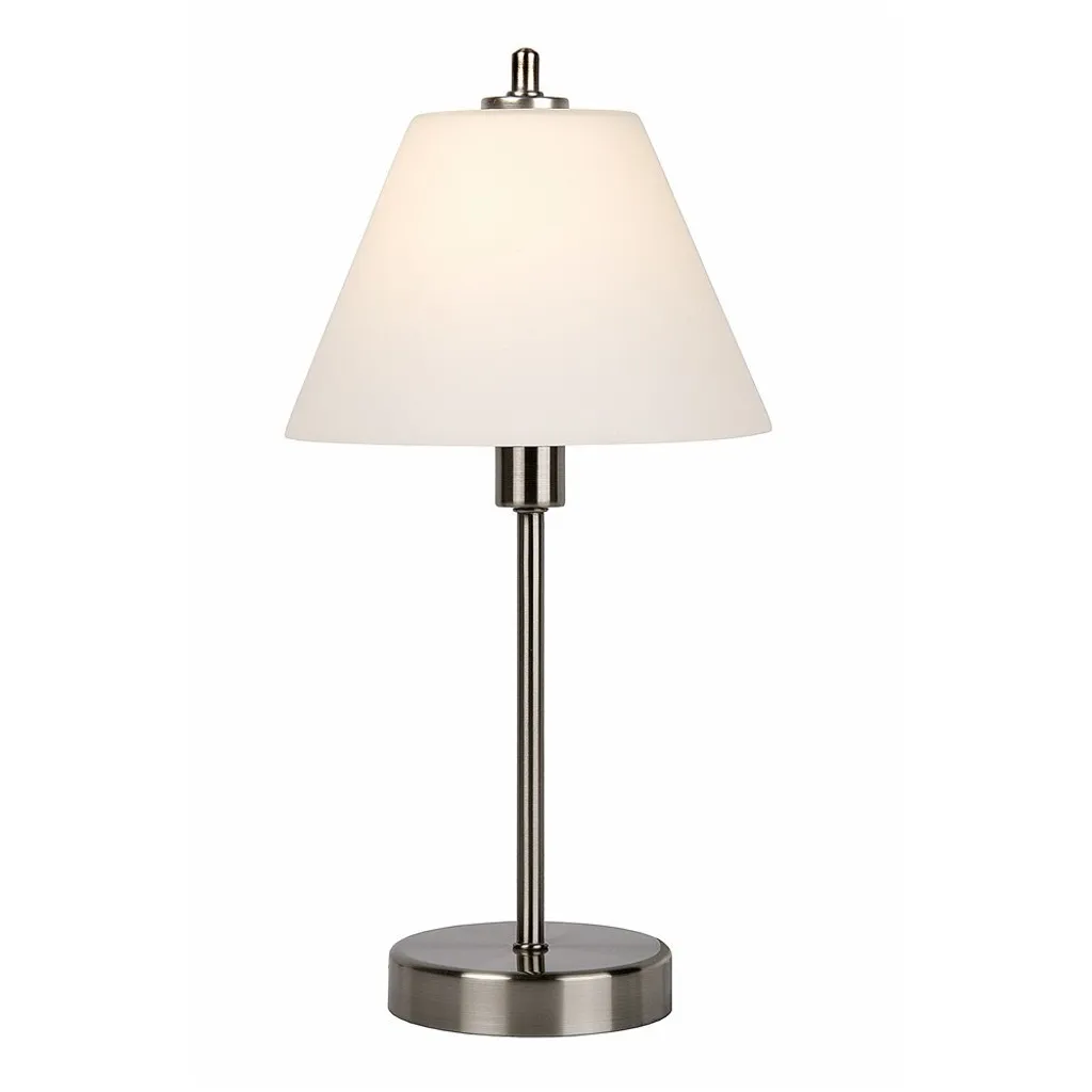 Lampe de Bureau Tactile Lucid E14 60W Finition Acier avec Pied Sensitif