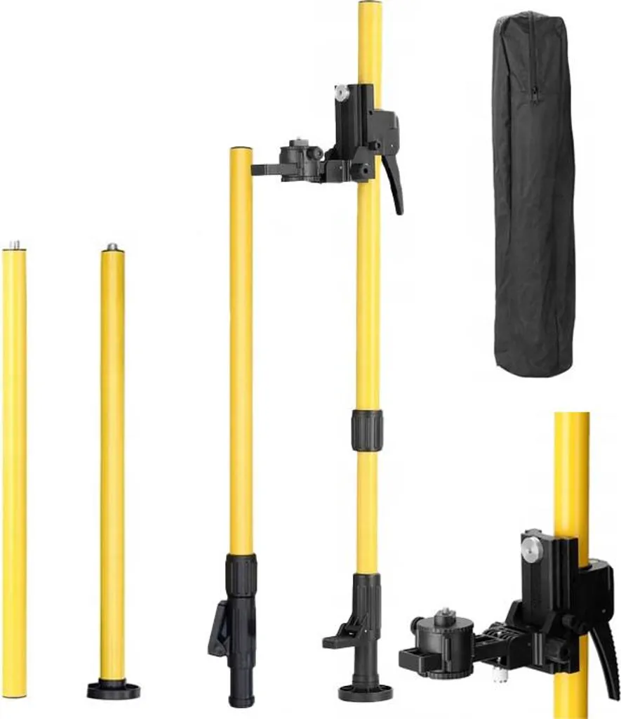 Trépied Niveau Laser 3 Sections en Alu Léger avec Filetage 1/4 Pouce