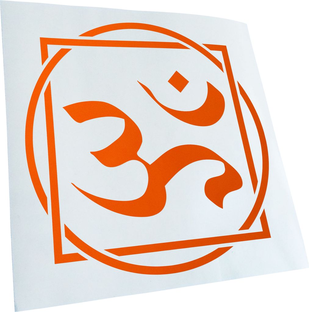 Kiwistar - Autoaufkleber - orange - 40 x 40 cm - Om Zeichen - Heckscheibenaufkleber - Aufkleber für Auto Kfz Fahrrad, LKW, Truck Mofa
