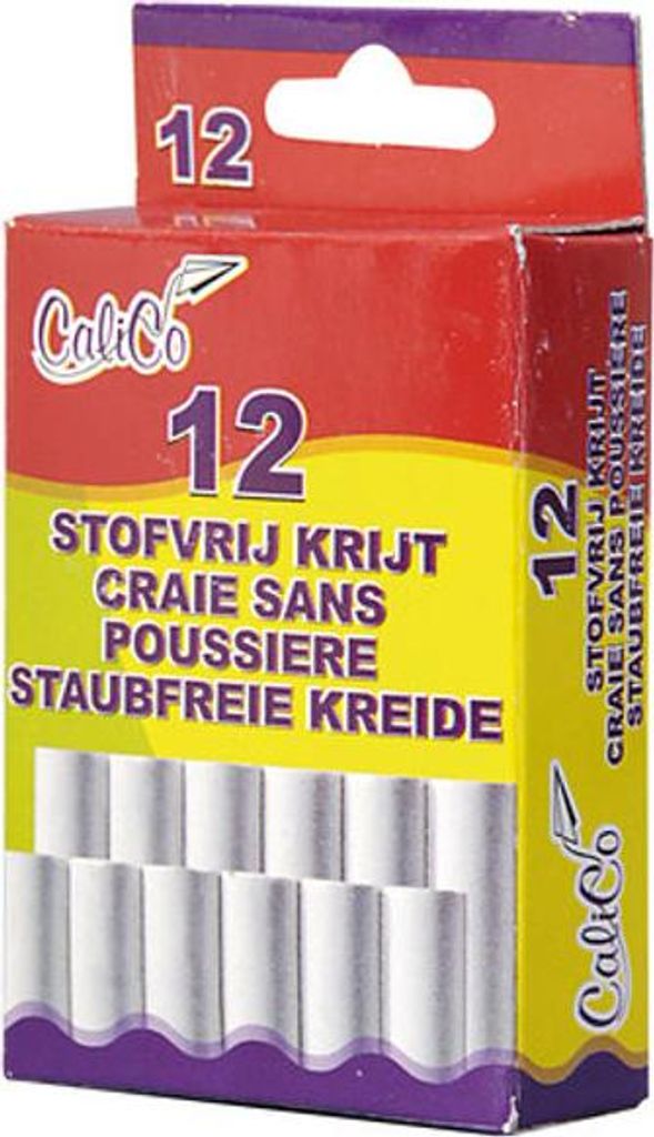 Basic Tafelkreide staubfrei 12 Stück weiß