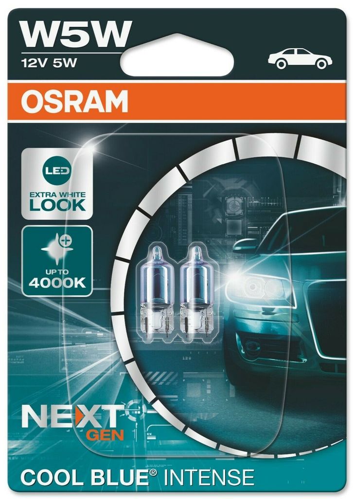 Glühlampen OSRAM W5W 12V W2.1x9.5d 5W Cool Blue Intense, Zdjęcie produktu 