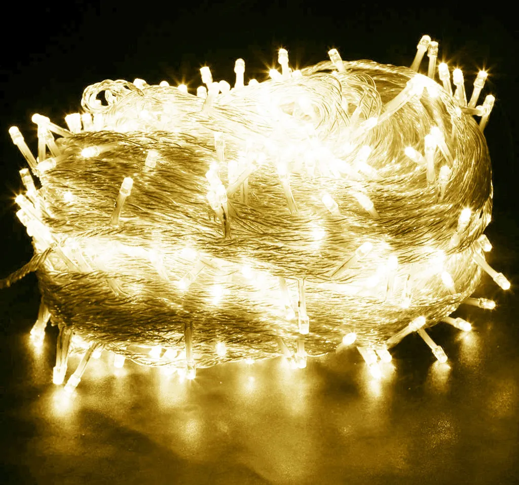 Guirlande lumineuse 50M 400 LED blanc chaud étanche pour extérieur IP44