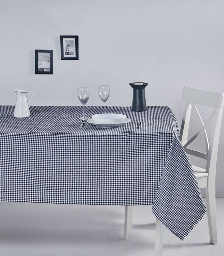Hermia Concept, Potikareli 170 - Black, Tischdecke, Schwarz, 100% BAUMWOLLE, 170 x 170 cm