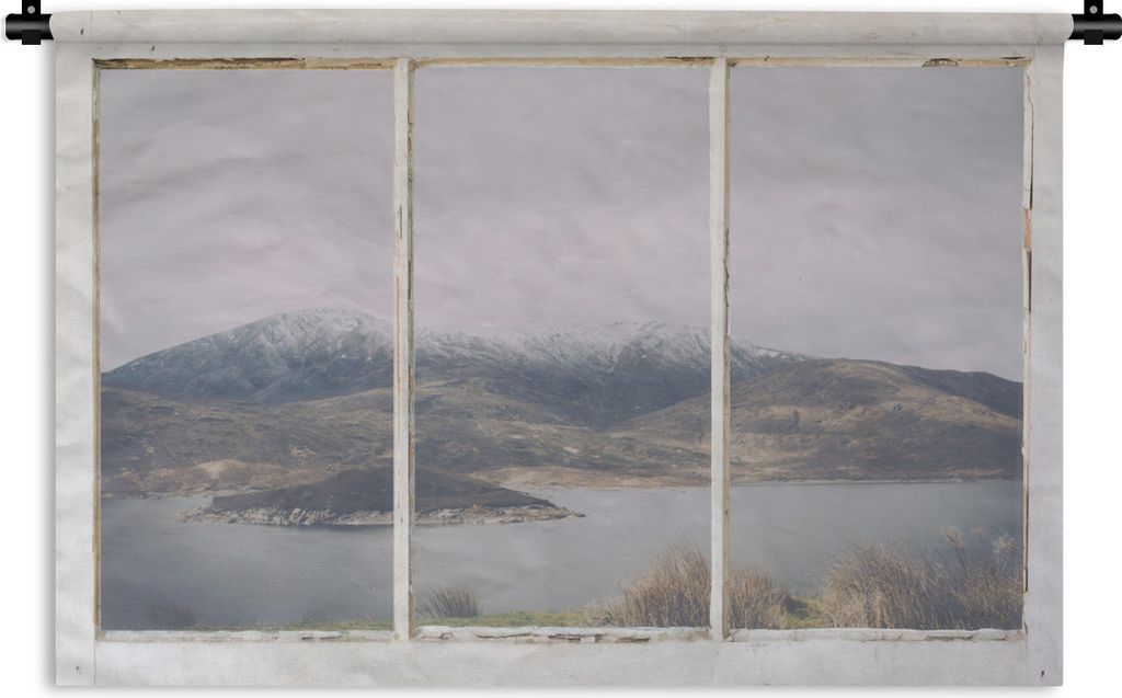 MuchoWow Wandteppich Wandbehang Aussicht - Berg - Schnee 150x100 cm Tapisserie Dekoration Wandtuch - Waschbar - Tapisserien - Wand-Decke