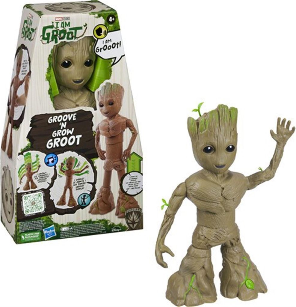 A product image showing the packaging and the toy figure of Groot.