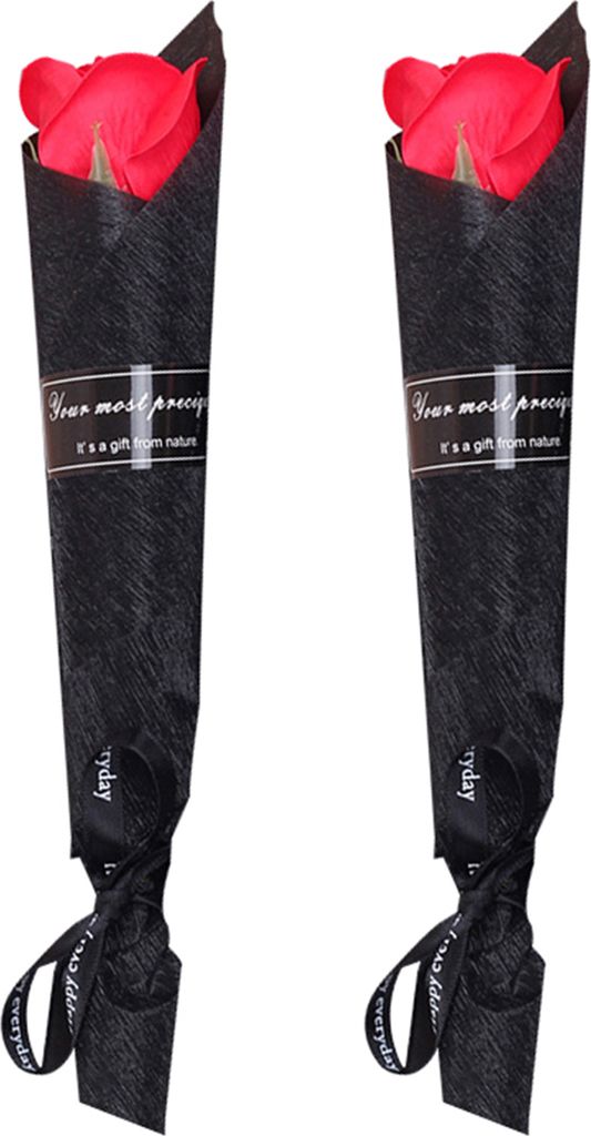 2pcs Pflanzen ätherische Ölseife Rosenblume Valentinstag Geschenk Home Dekoration-Rot