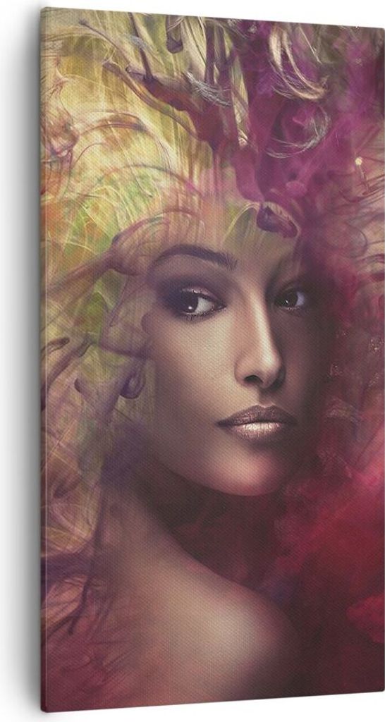 Bild auf Leinwand - Leinwandbild - frau gesicht - 55x100cm - Wand Bild - Wanddeko - Wandbilder - Leinwanddruck - Bilder - Kunstdruck - Wanddekorati...