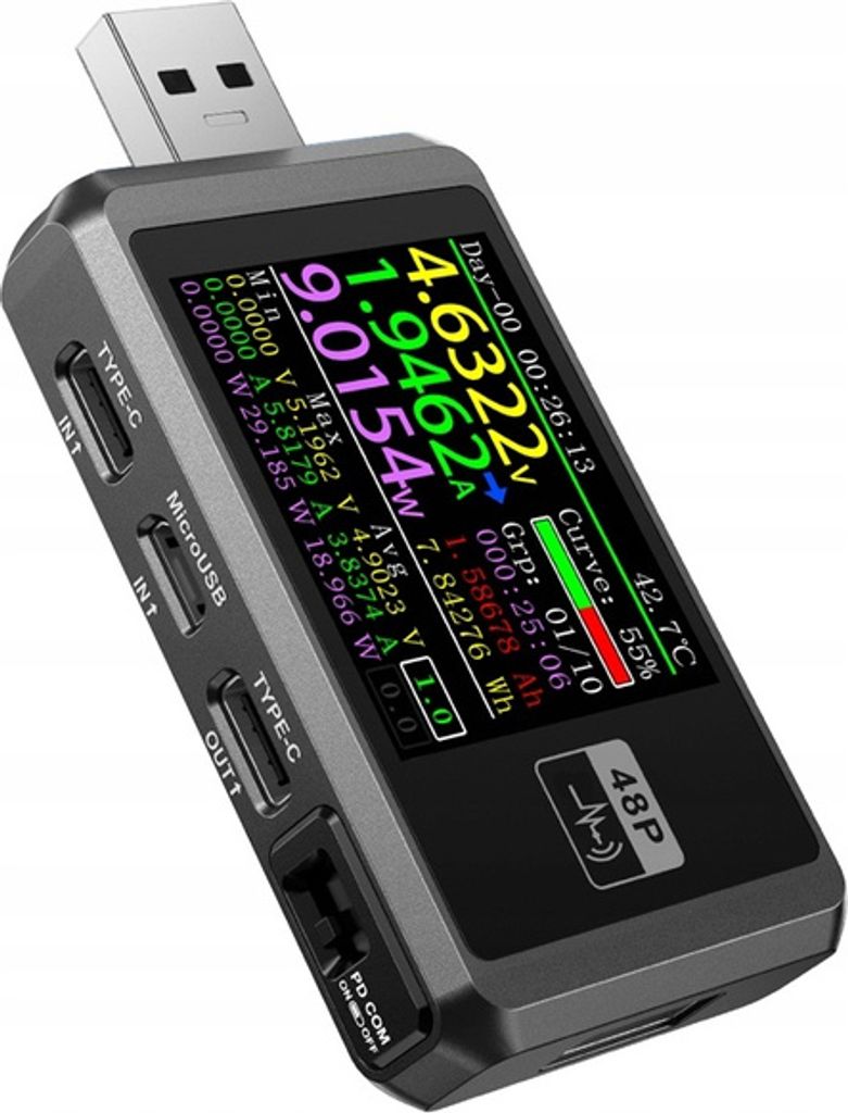 FNIRSI FNB48P digitální USB multimetr, USB tester s detekcí Obrázek produktu 
