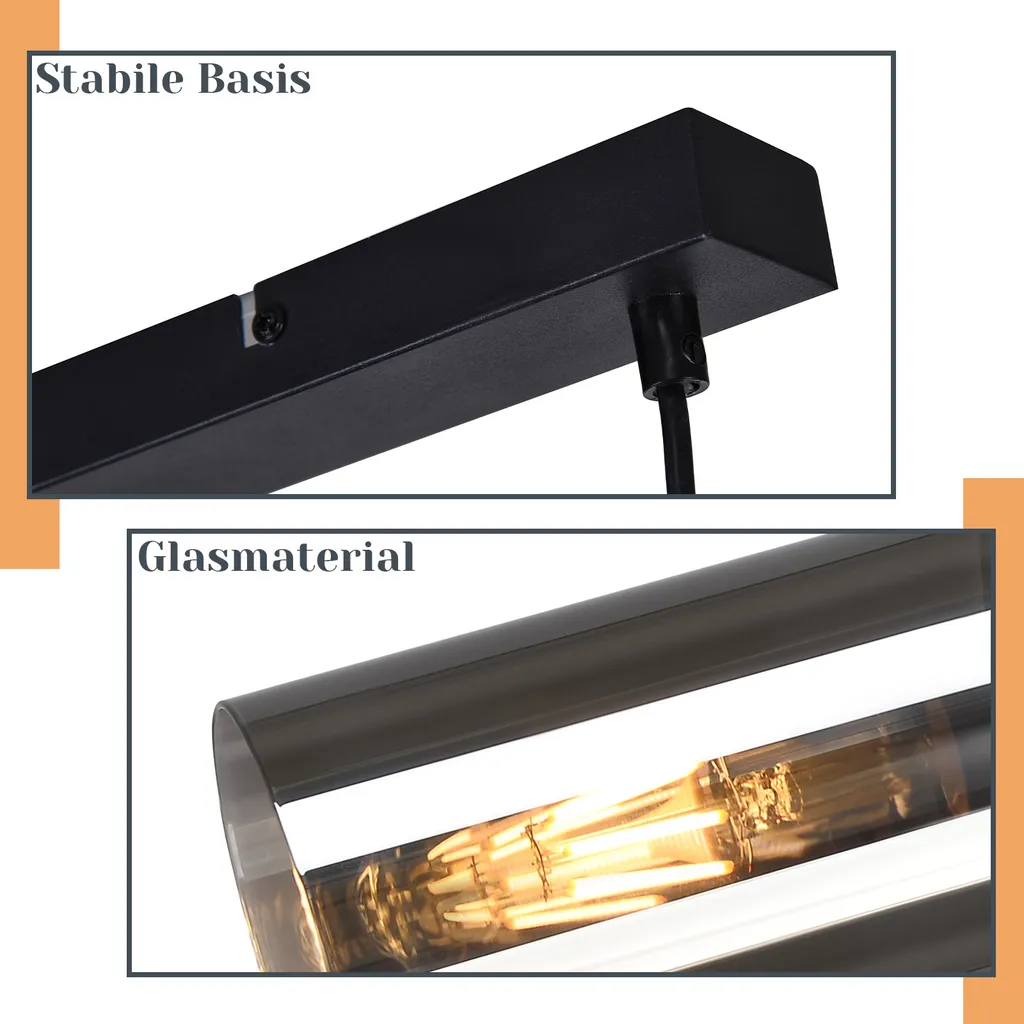 Éclairage Table à Manger Moderne Suspension 4 Lampes E27 Noire Ajustable - 7