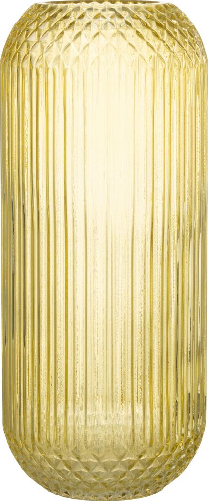 J-Line Vase Gerade Geschliffen Glas Gelb Large