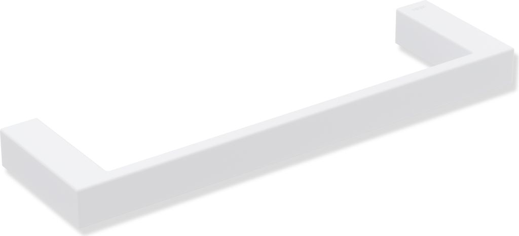 HEWI Handtuchhalter, Edelstahl, pulverbeschichtet, Breite 250 mm, Höhe 20 mm, Tiefe 70 mm, in HEWI Farbe DX (Weiß tiefmatt)