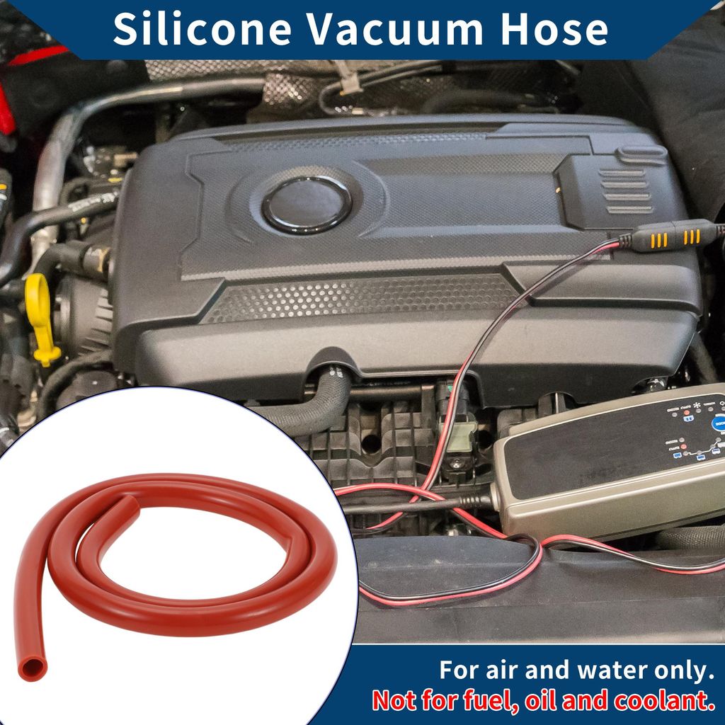 Silikon-Vakuumschlauch für Automobil-Vakuumsysteme Hochtemperatur 3,3FT 3/8" 10mm ID 2mm Dicke 1 Stück Rot