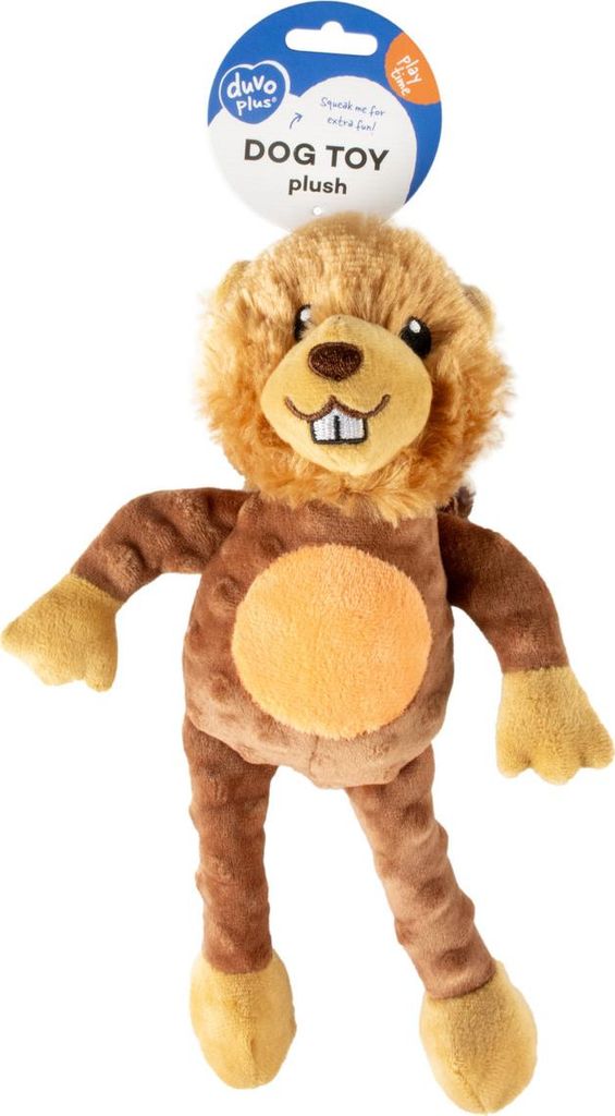 Duvo+ Hundespielzeug Biber knisternd aus Plüsch braun, Maße: 34 x 21 x 8 cm