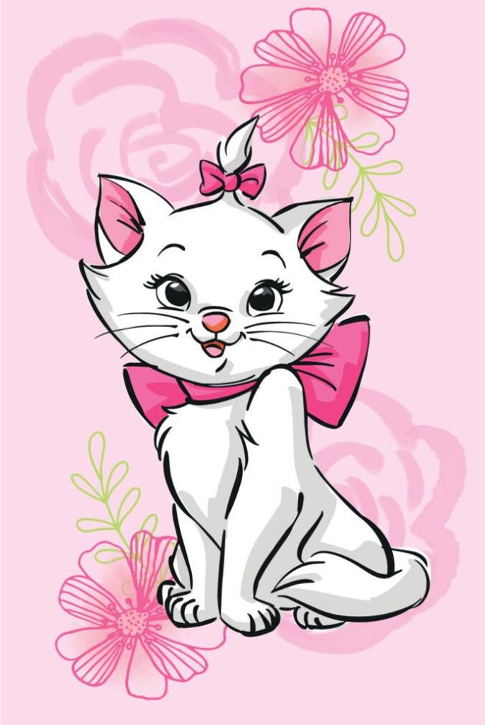 Disney Marie Pink Flower Fleecedecke 100x150cm Produktbild 