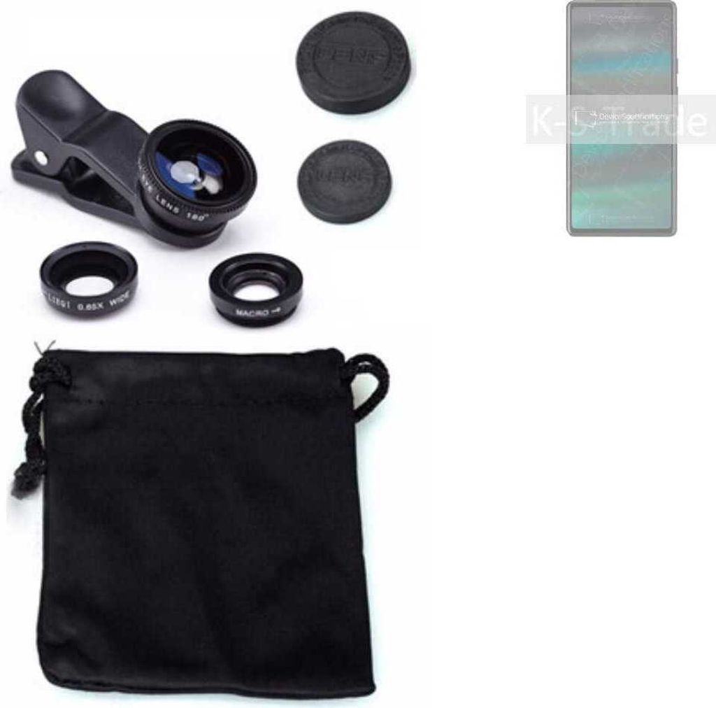 K-S-Trade Smartphone Kamera Linsen Set Kompatibel mit Google Pixel 6a 3in1 Clip-On Kamera Adapter Macro Weitwinkel FishEye Fischauge Objektiv Linse