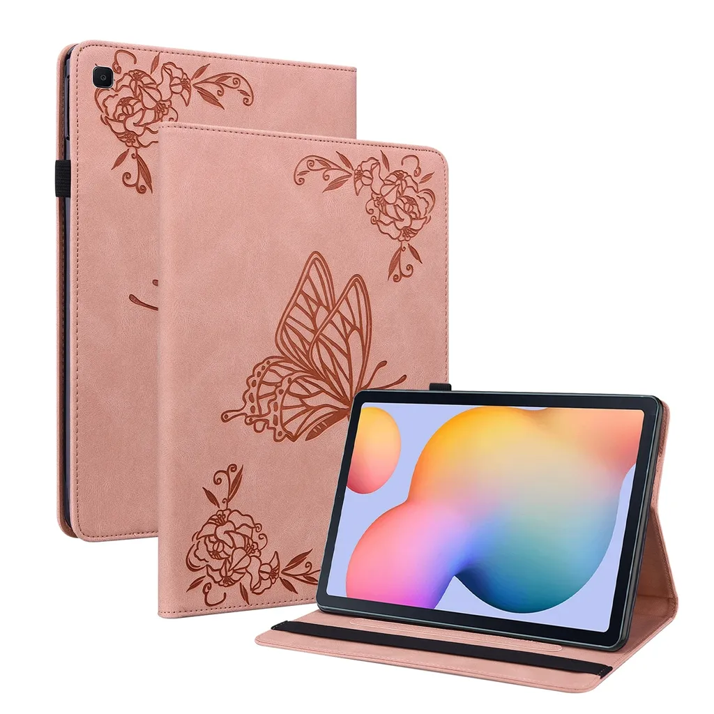 Cover Artistica Farfalla Rosa Samsung Galaxy Tab S6 Lite Leather Case