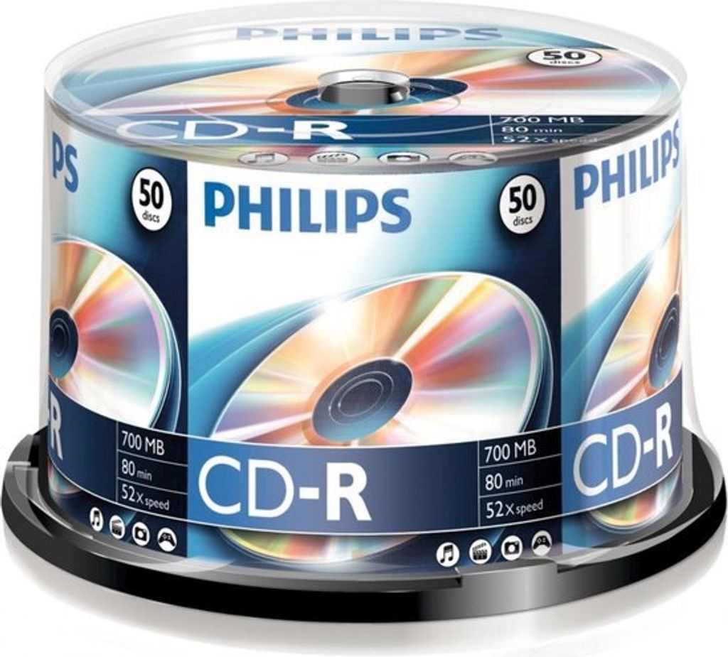 Philips CD-Rohlinge, 80Min, 700MB, Speed 52x, Spindel 50 Produktbild