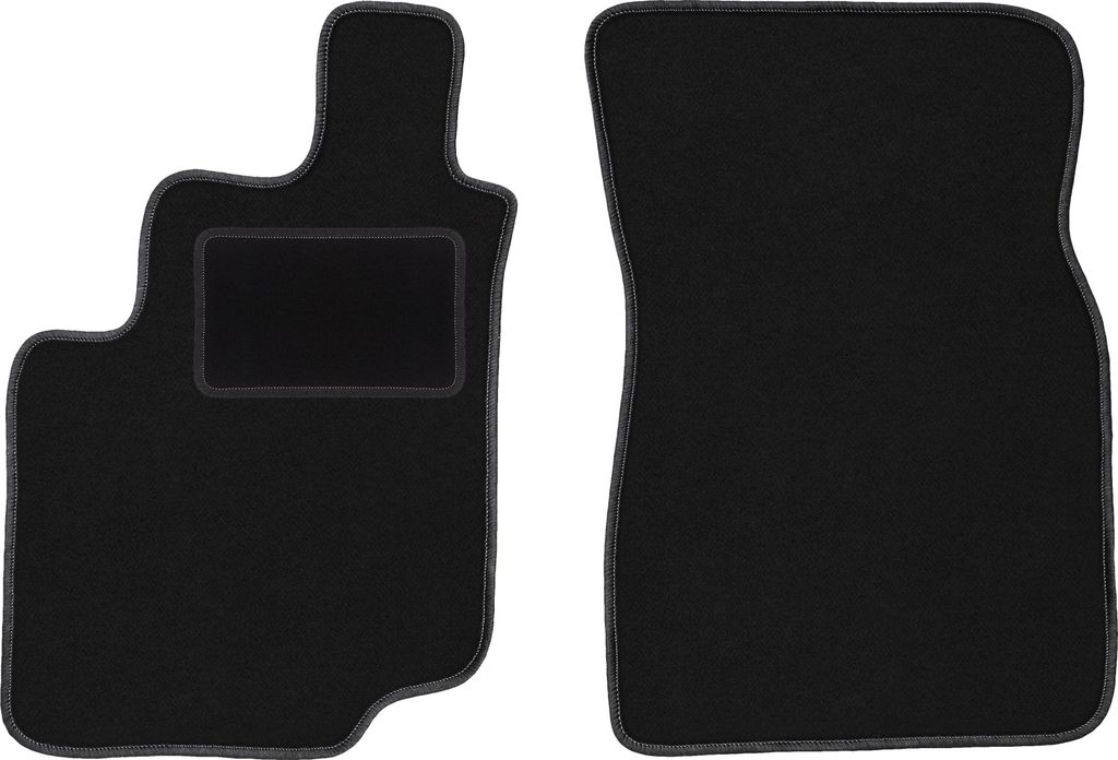 Velours-Fußmatten Vorne passend für SsangYong Musso (SUV, Bj. 1993-2005) – schwarz, passgenau, mit Befestigungen set 2 Stk. - STANDARD