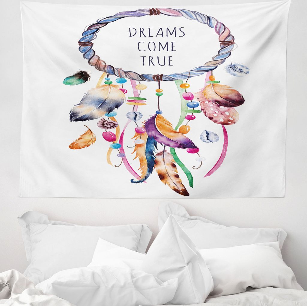 ABAKUHAUS Feder Wandteppich, Gebürtiger Boho aus Weiches Mikrofaser Stoff Waschbar ohne Verblassen Digitaldruck, 150 x 110 cm, Mehrfarbig