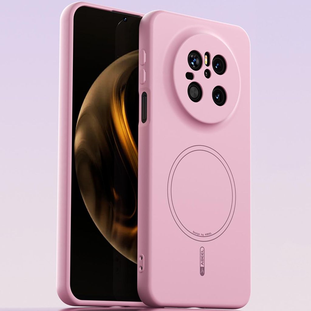Magnetische Handyhülle für Huawei Mate 70, MagSafe kompatible, Flüssig Silikon Stoßfest Kratzfest Hülle Pink