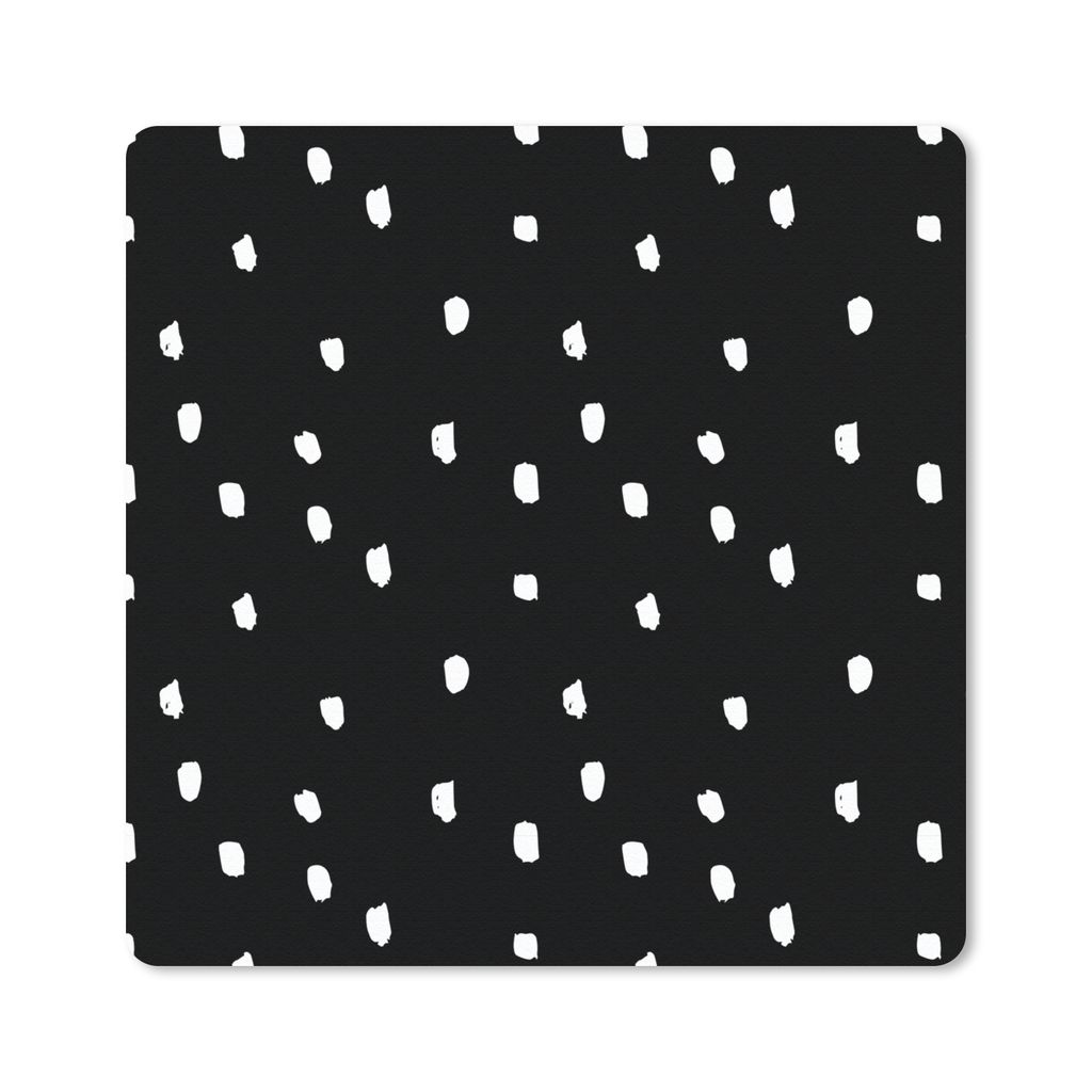MuchoWow Mauspad Mousepad Schwarz - Weiß - Design - Punkte 20x20 cm - Mousepads - Maus Mat - Pad - Mausunterlage - Desk Mat - Bureauartikeln