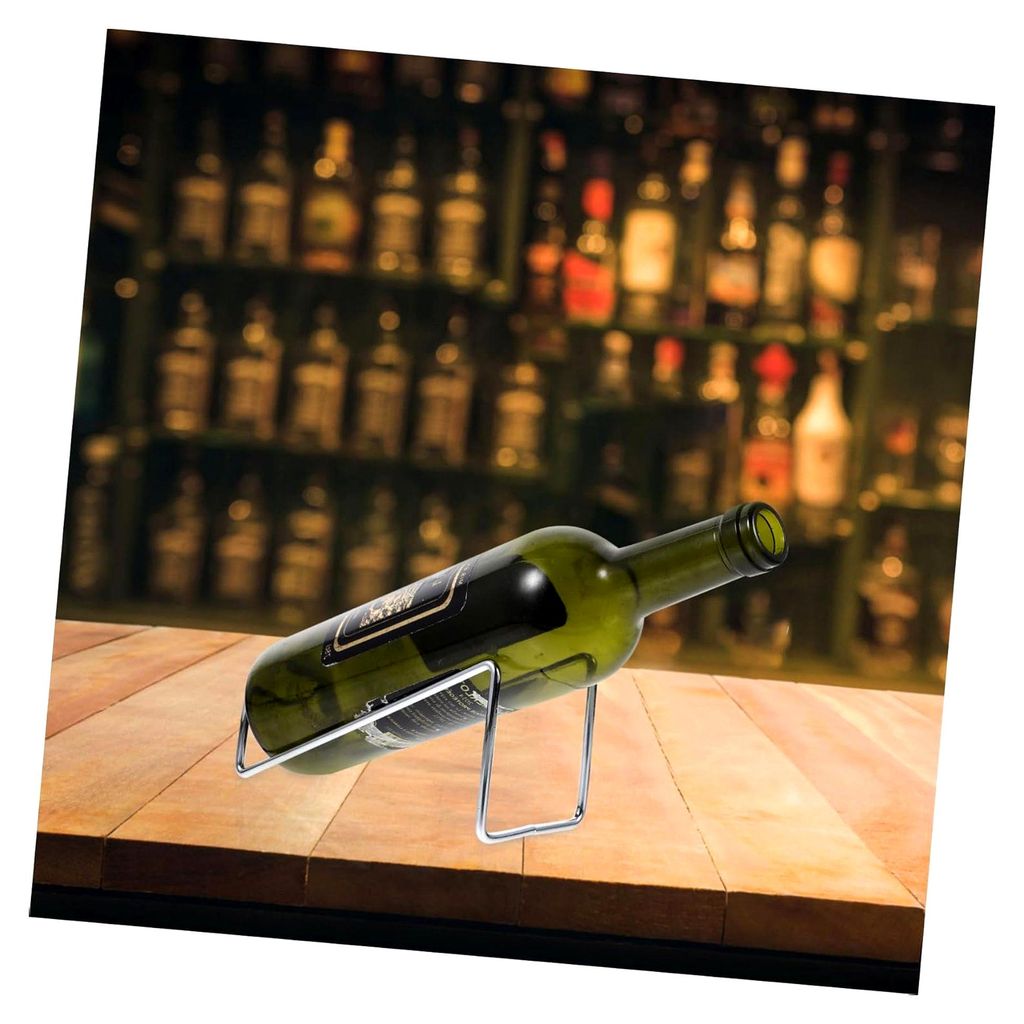 2 Stück Metall Weinflaschenhalter Silber Stabiles Weinregal für Desktop Multifunktionaler Flaschenständer für Bar Küche Restaurant und Party D...